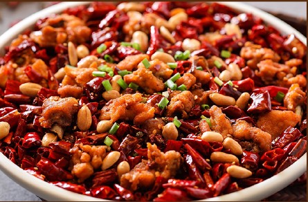 دجاج مقلي بالفلفل حار